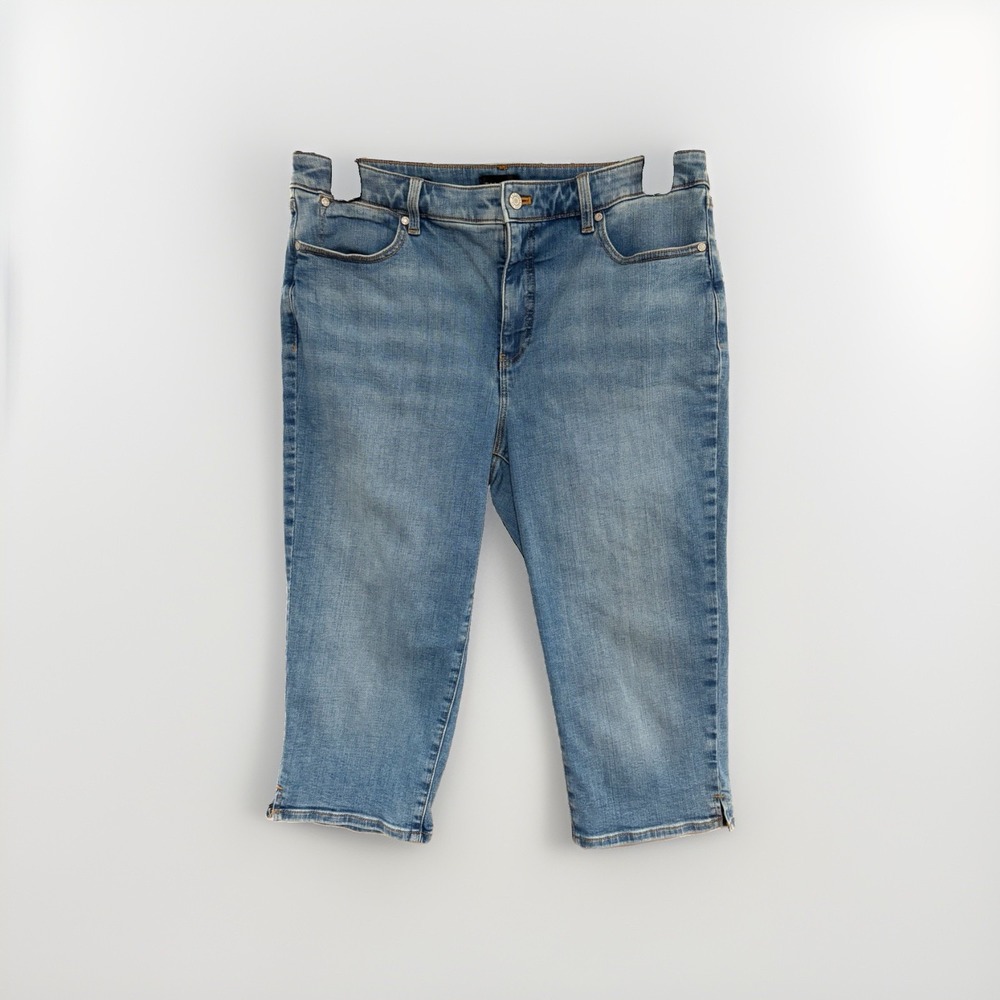 Talbots womens jeans PEDAL PUSHHER denim stretch sz 12 cropped EUC W87